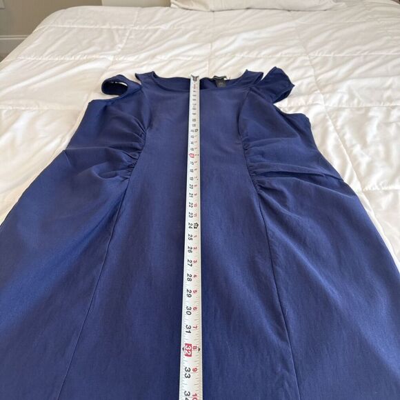 Royal Blue, Ashley Stewart Cold Shoulder Ruched Shift Dress Size 24 - Picture 9 of 13